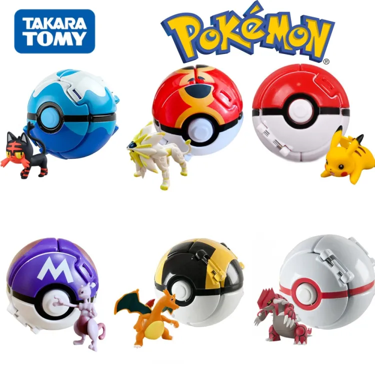 10 Poke Ball Anime Character Pikachu Charmander Litten Rockruff Pokeball  Pokeball Variation Toy Action Model Gift.
