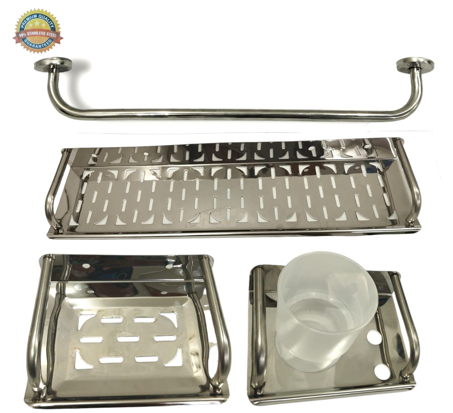 Stainless Steel Bathroom Accessory Set | Daraz.pk