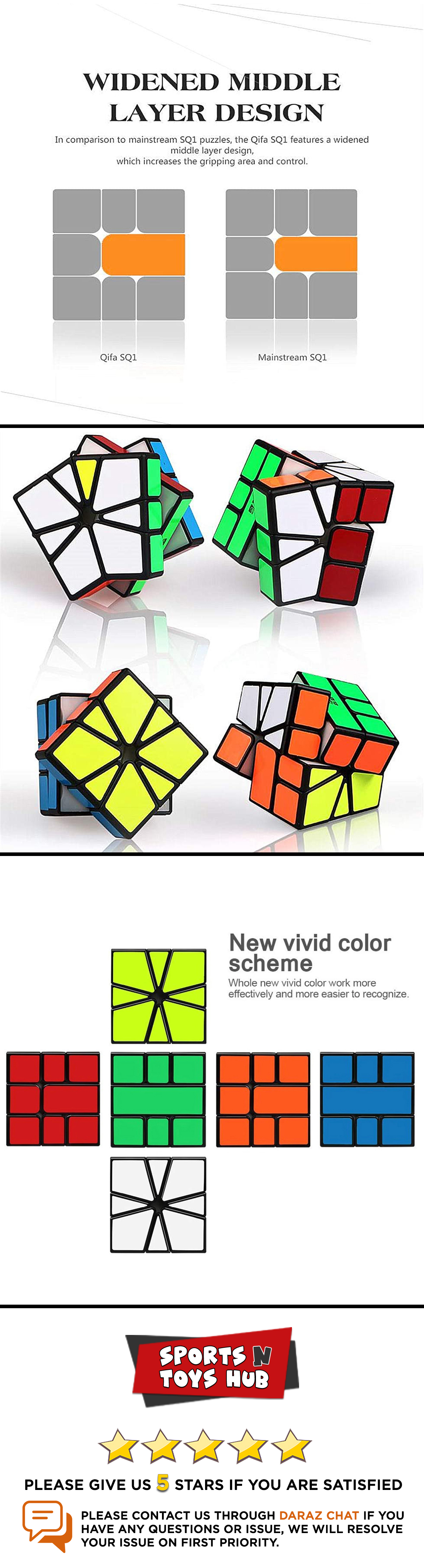 CuberSpeed QiYi Square one Black Magic Cube Qifa SQ 1 Speed Cube Puzzle