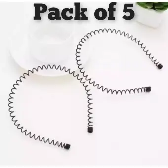 Pack of 5 twisted - hair - wave - style - fashion - men women - hairband - hair bands - sports hair curler tools zigzag hair band - hair styling set - multi styler - hair accessories - men hair styling comb - hair styling tool
