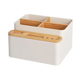 Topsky Multi Purpose Bamboo Office Desk Organiser Storage Box Tidy