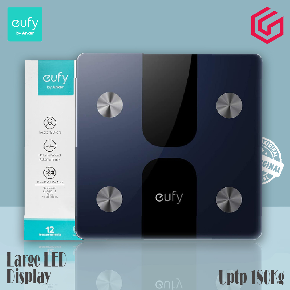 eufy by Anker, Smart Scale C1 with Bluetooth, Body Fat Scale,  Wireless Digital Bathroom Scale, 12 Measurements, Weight/Body Fat/BMI,  Fitness Body Composition Analysis, Black/White, lbs/kg : Health & Household
