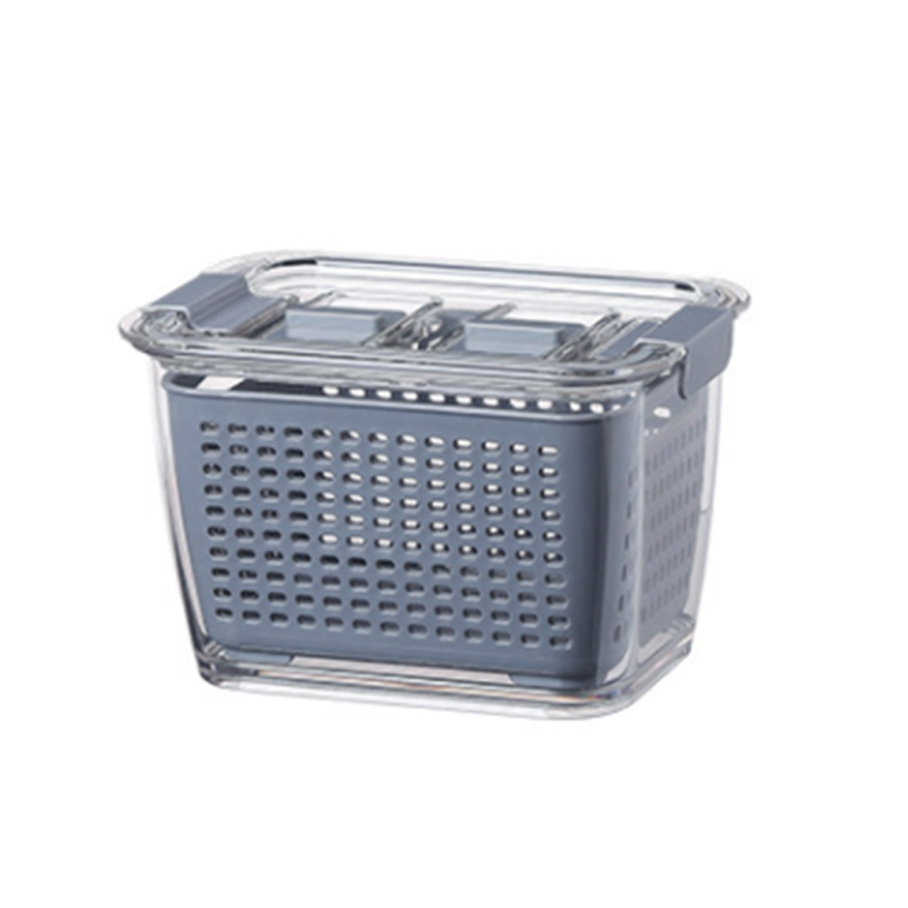 Kitchen Plastic Storage Box Fruit Fresh-Keeping Box Refrigerator Mesh Sieve Storage Organizer Basket Kitchen Tool,S