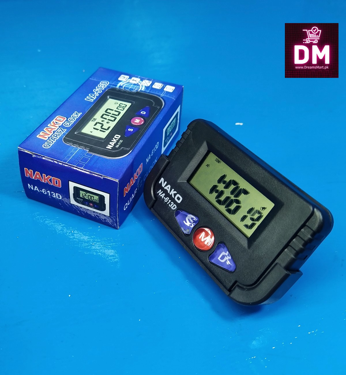 DreamsMart Digital clock table kitchen car dashboard clock wall sticky and stand clock stop watch date time mini clock lr1130 battery