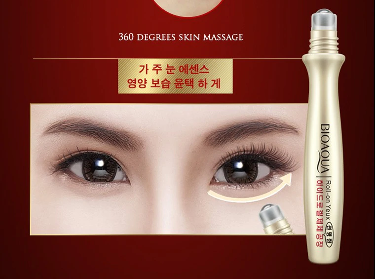 BIOAQUA Eye Bag Removal Esence Serum Anti Wrinkle Remove Dark Circles & Fine Lines Eye Ball Roller 15ml