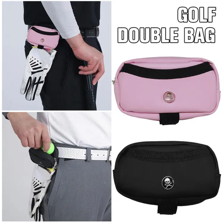 Mini Golf Ball Bag Tee Holder Storage Pouch Portable Skull Golf Zip Handbag Portable  Golf Ball Storage Bag Waist Pouch