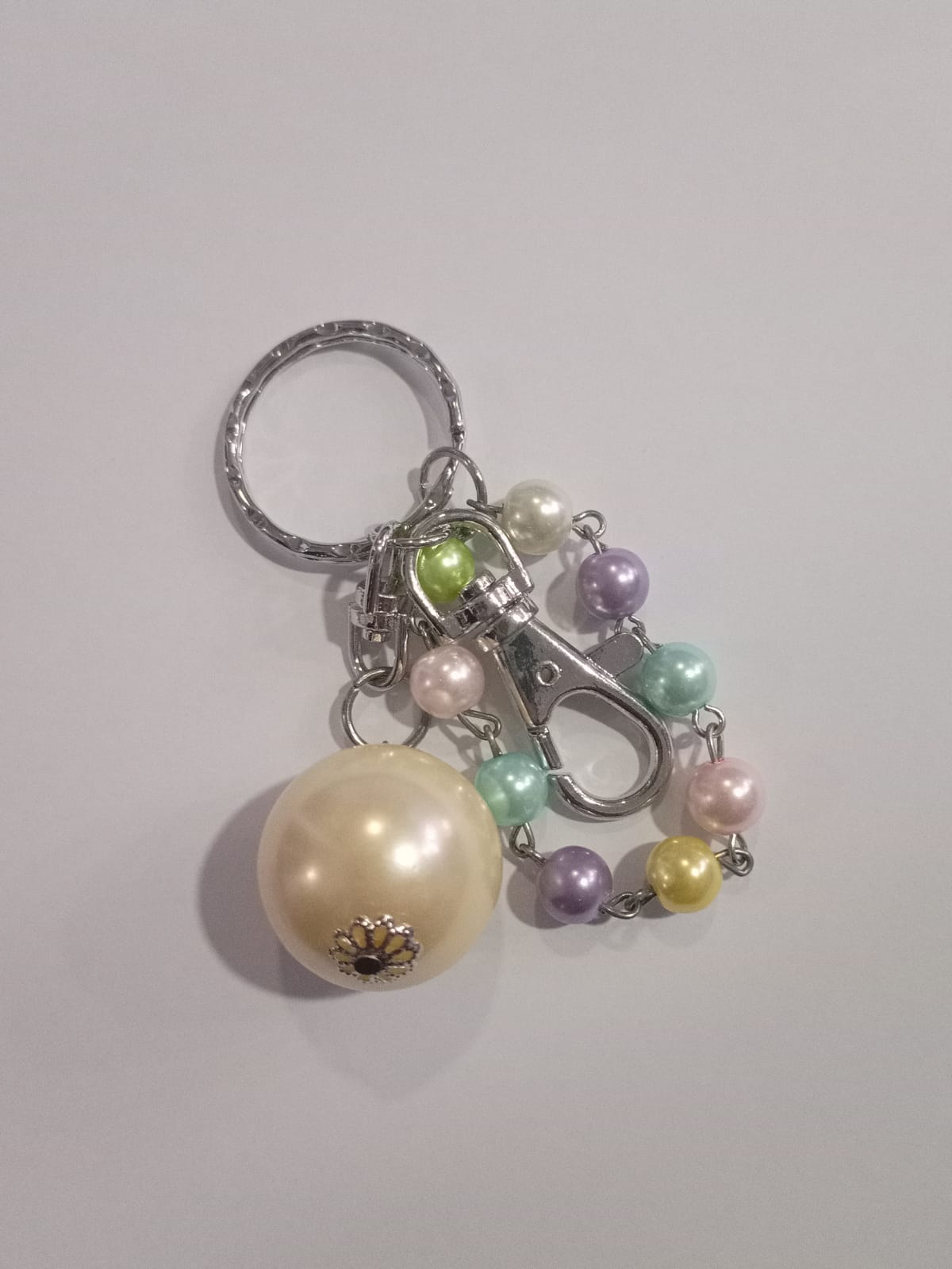 Creative Key Cain Beaded Glass Pearls Fashion Keychains Car Key Rings