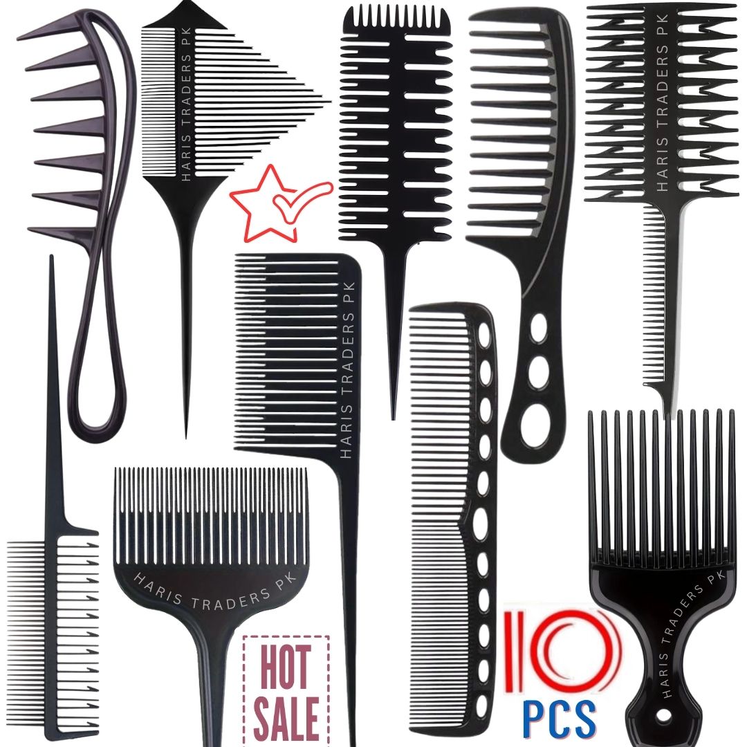 10PCs Highlight Comb Weaving Professional Hair Salon Coloring Comb Set Vibrant Color Hair Combs - Easy to Style,Hairdressing Combs Set For Women And Men with Comfortable Handle, Hair Brush, Hairdressing Comb
