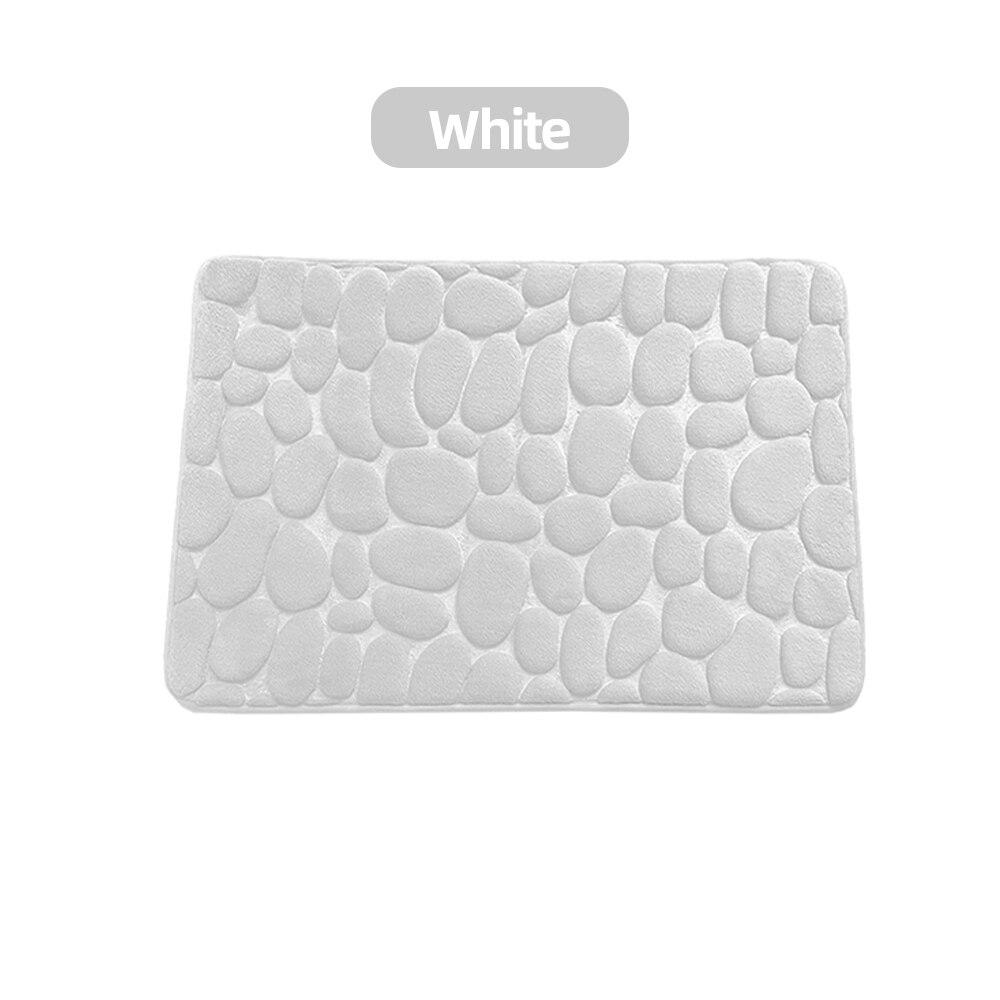 Memory Foam Bath Mat Cobblestone Embossed Bathroom Floor Rugs Water ...