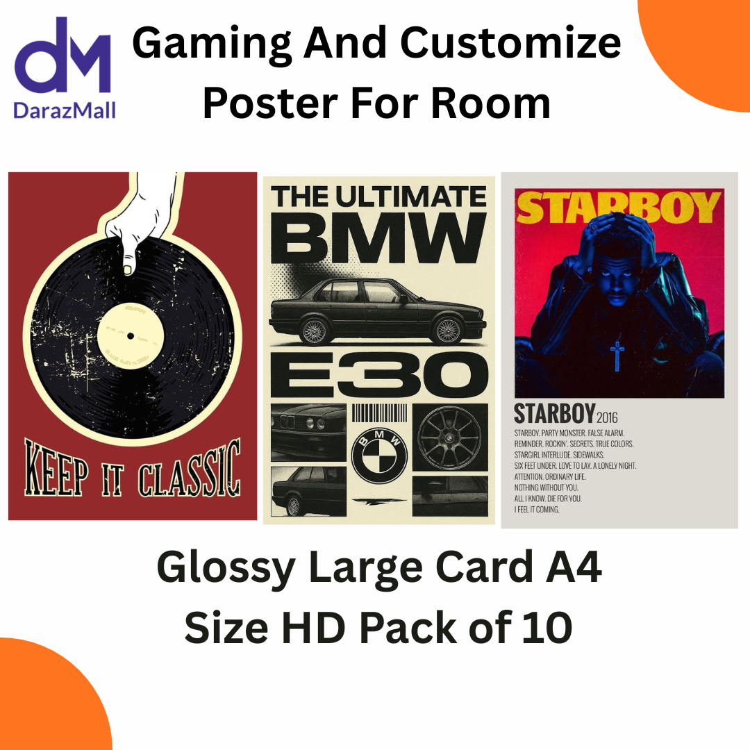 Gaming Posters Set of 10 Premium Glossy Print Posters A4 Size 8.27x11.7 inches Card Gaming Room Posters For Boys Gaming High Quality Durable Wall Art | home decore posters | posters for wall | posters for room | posters for boys room
