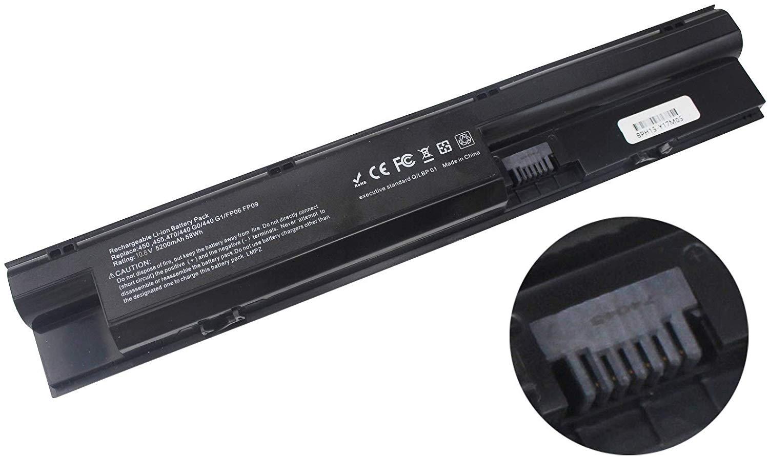 Batterie Pour HP ProBook 470 G0 G1 G2, 450, 440, 455 G1 - 6 Cellules, 49 Wh, Compatible FP06 FP09 HSTNN-IB4J
