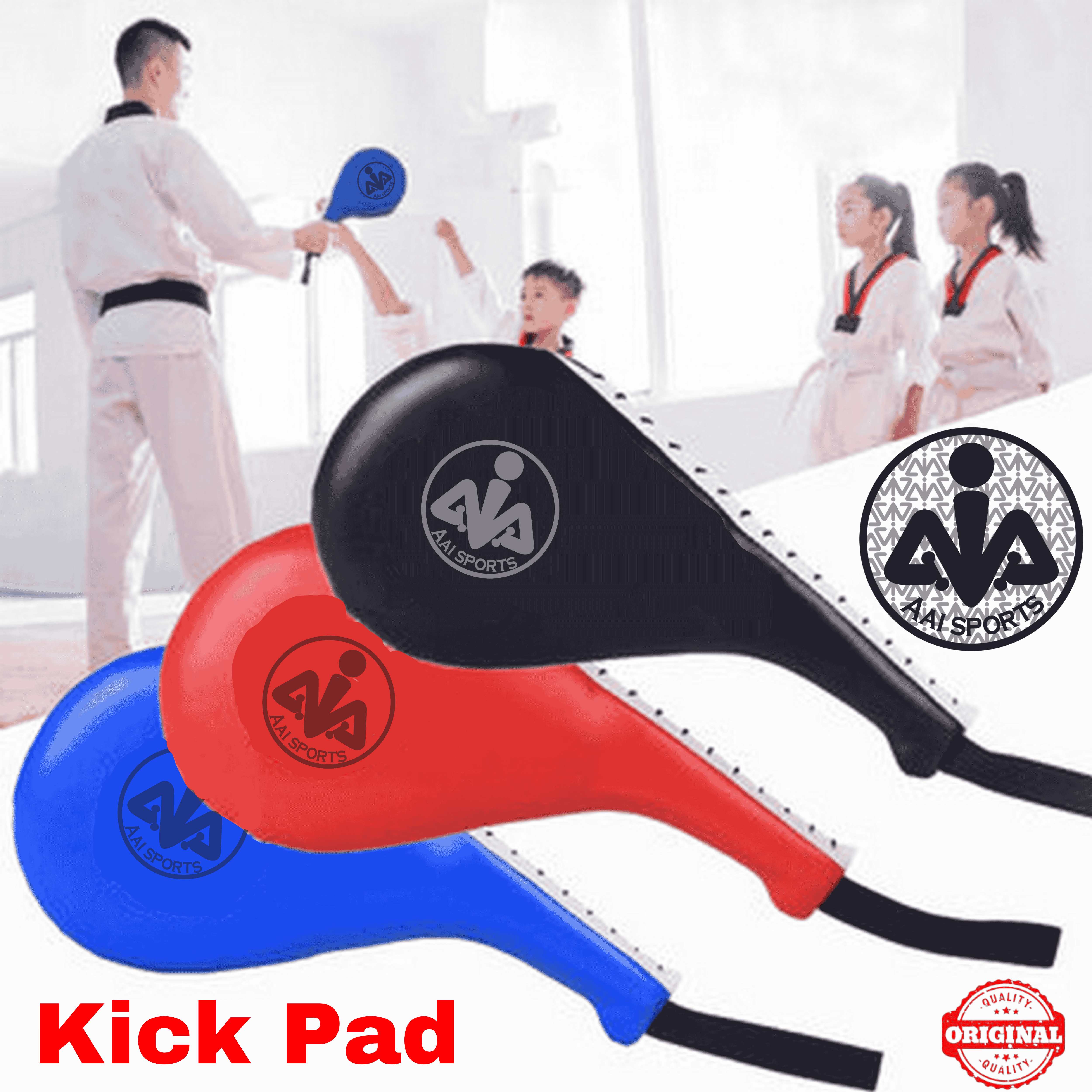 AAI Sports Taekwondo Kick Pad Target – Martial Arts Training Gear for Karate, Kickboxing, Muay Thai, Boxing – Durable Kick Shield for Adults & Kids – High-Quality Strike Pad for MMA, TKD, Combat Sports, Sparring & Home Gym Workouts, Boxing