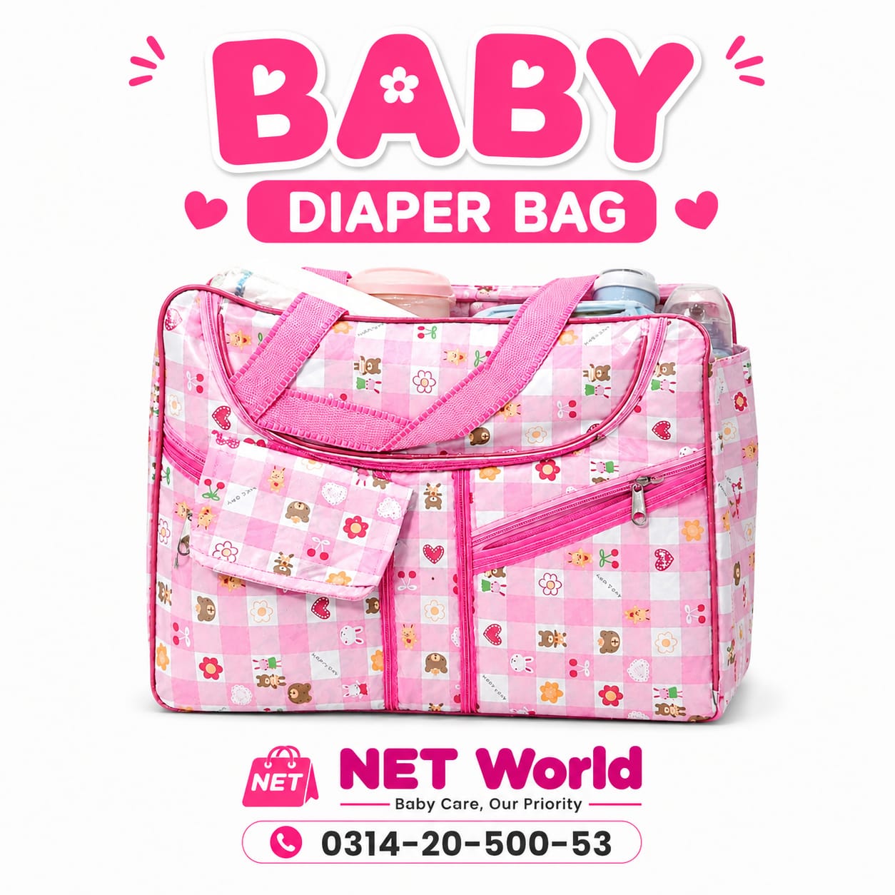 Mummy Handbag Large Capacity Baby Diaper Nappy Changing Bag - Green Multi Design
