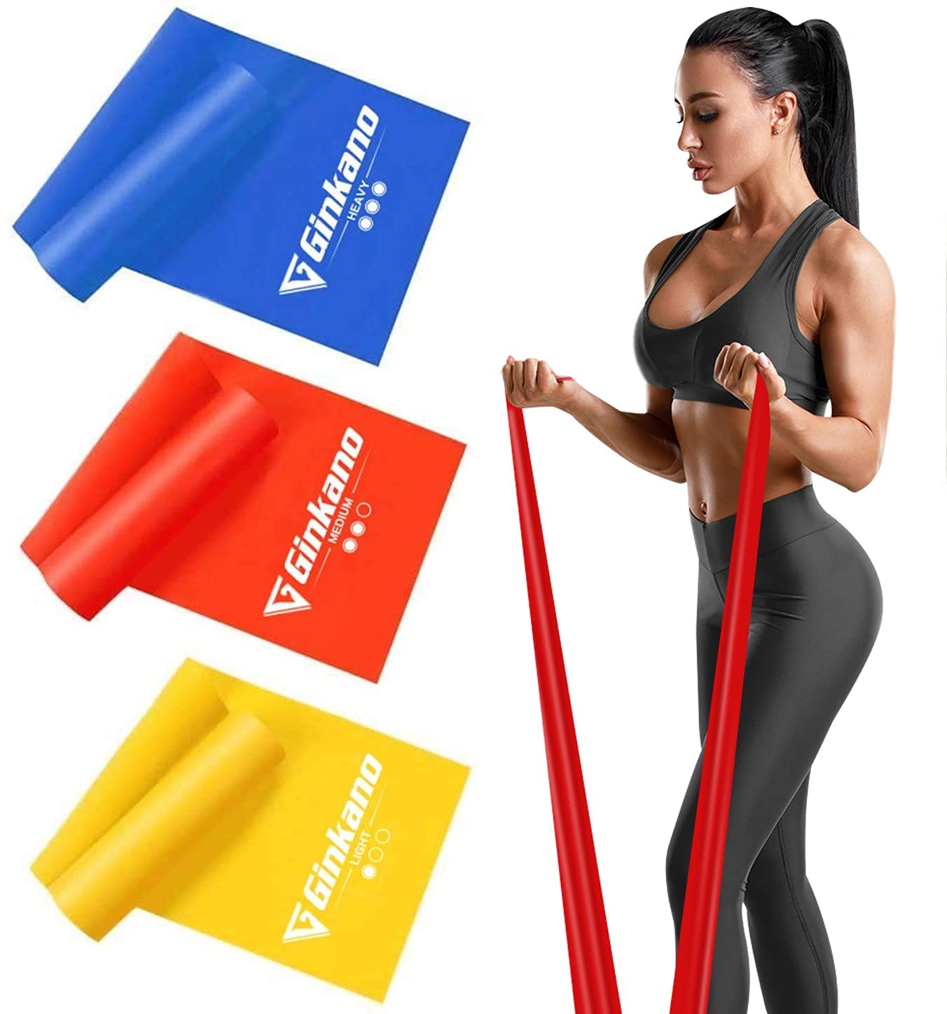 Resistance Bands Skin-Friendly Exercise Band 1.5 m Workout Resistance Bands  for Women and Men Ideal for Leg Stretch Training Yoga Pilates Fitness Rehab  Red 0.45