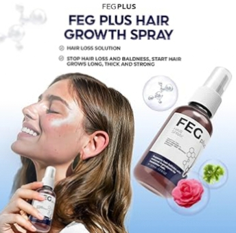 High Quality FEG Plus Beard & Hair Growth Serum Spray | Natural Hair Regrowth for Men | Beard Booster Serum | 50ml Hair Growth Spray | Beard Growth Serum | Natural Regrowth Solution