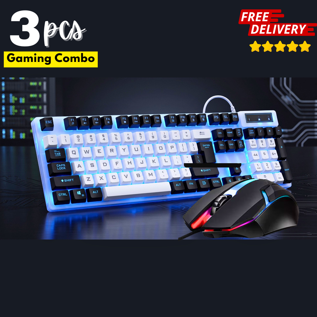 Original Gaming Keyboard RGB Mechanical Feeling Wired Waterproof Keyboard And Mouse Combo With Free Mouse Pad