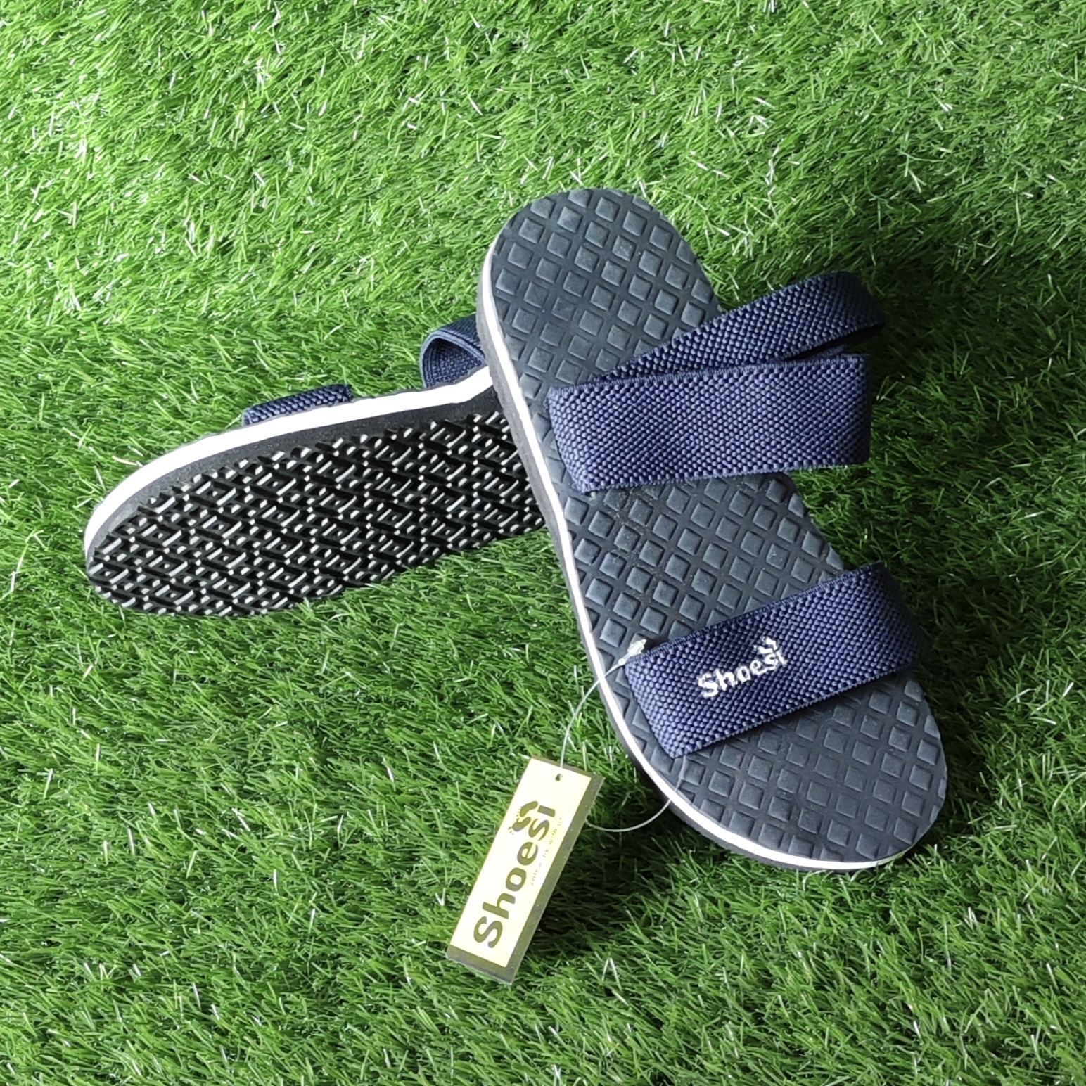 Attractive Dark Blue Cube Sandals For Men