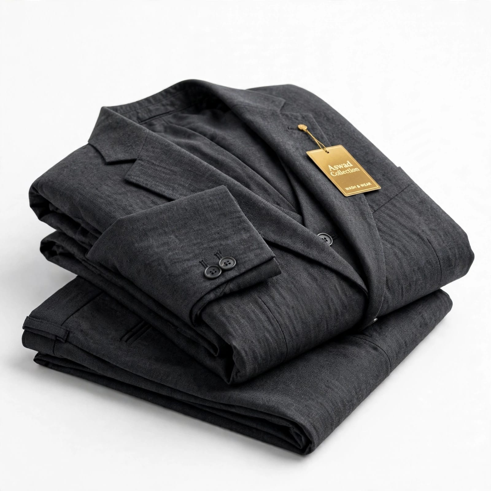 Aswad Collection Dark Grey Gents Wash & Wear Suit 4 Meter Unstitched Winter Collection - Premium Fabric