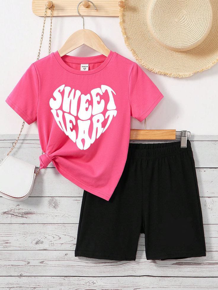 T-Shirts And Short Pants For Baby Girls  & Boys Round Neck Short Sleeves Tee Top's Clothes Sets Dresses Outfit Fajar Stock