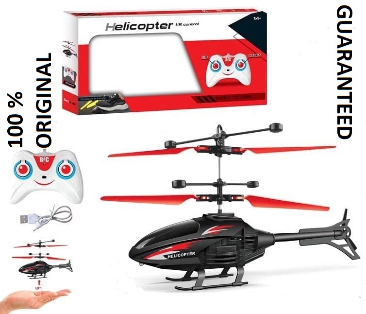 Remote Control  / Hand Sensor Helicopter with LED Lights – Cool Electric RC Flying Toy for Kids | Rechargeable Airplane Toy for Boys & Girls