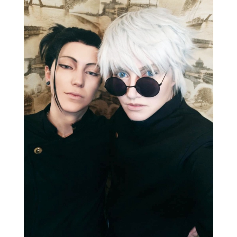 Round Sun Glasses Anime Jujutsu Kaisen Glasses Gojo Satoru Sunglasses Steampunk Round Frame Unisex Eyewear Halloween Fashion Cosplay Accessories