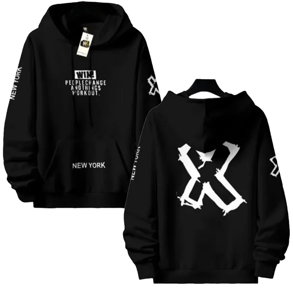 THE VINTAGE CLOTHING NEW TRENDY WINTER COLLECTION PREMIUM QUALITY WIN X FRONT BACK PRINTED HOODIES FOR MENS AND BOYS