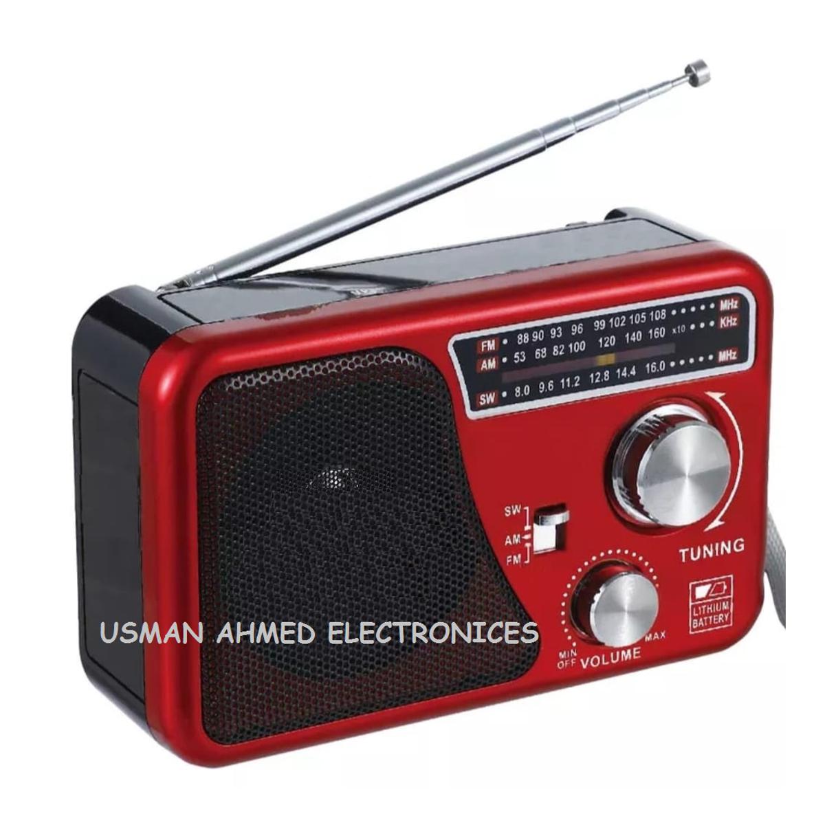 Portable 3-Band (FM/AM/SW) Rechargeable Radio with USB/TF Music Player