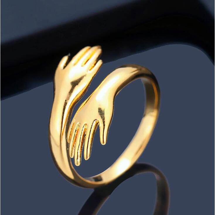 Loving Couple Hug Rings - Adjustable Retro Hug Style Rings for Men and Women