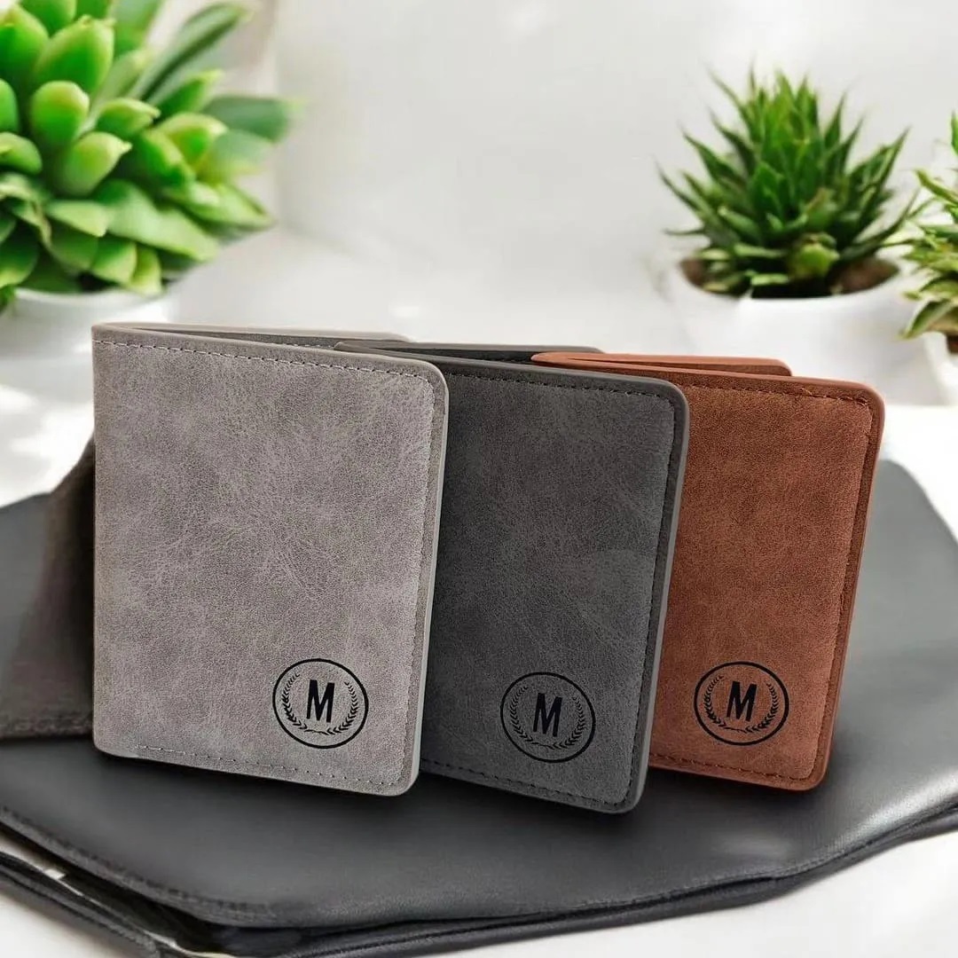 GU-II Male Short Thin Man Purse Wallet Retro Student Cross Leather Purse Young Men's Personality Tide