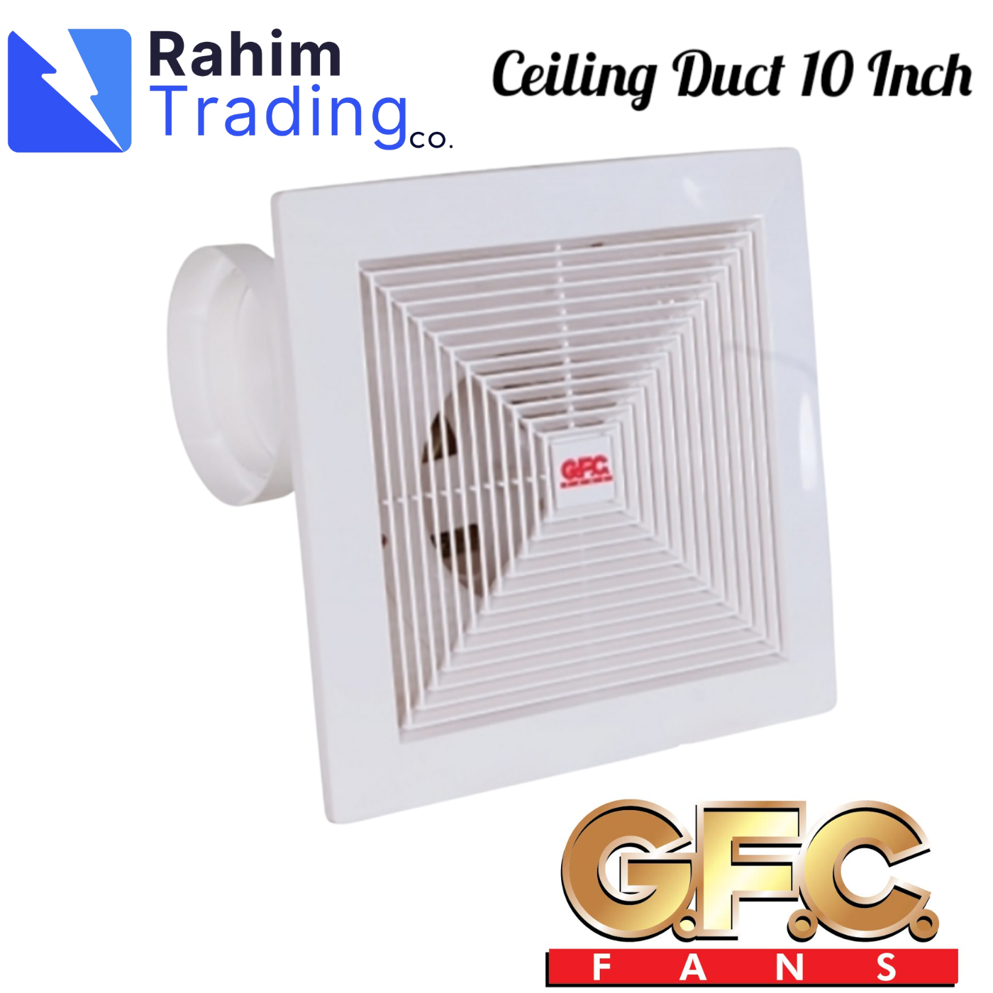 GFC Wall Exhaust Fan – 10 Inch | White Color | Durable Copper Motor ...
