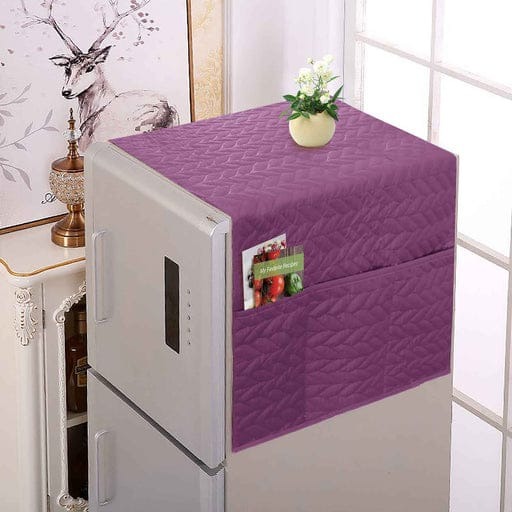 Fridge Dust Cover Waterproof Refrigerator Dustproof Cover with 6 Pocket Household Freezer Top Hanging Bag Fridge Storage Bag Appliance Protector Organizer Washing Machine Top Cover