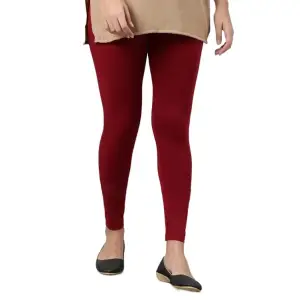 Buy Comfort Lady Women's Cotton Ankle Length Leggings Combo (Pack of 2 RED, WHITE)-Free Size at