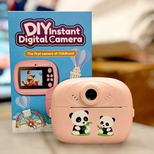 Instant Print Camera for Kids with Flipped Lens Zero Ink Kids Camera Digital Camera with 1 Rolls Print