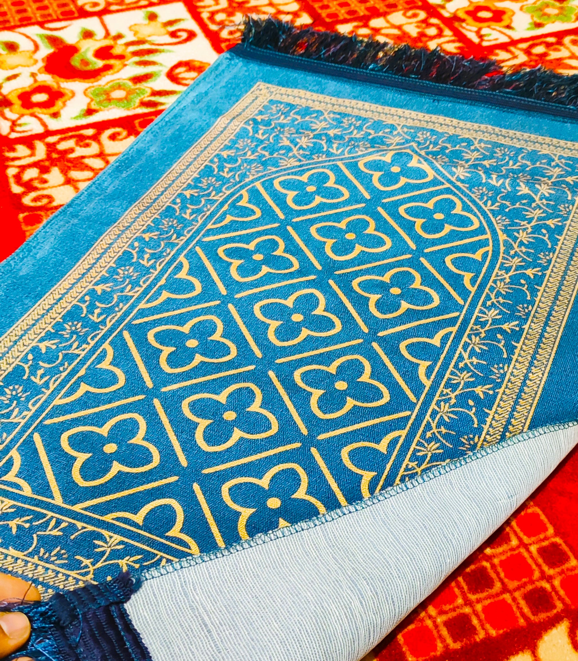 Imported Kids Mini Janamaz / Muslims Prayer Rug ( Turkish Thin Plush Velvet )