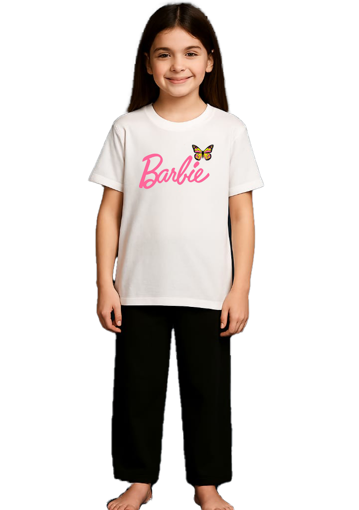 Kids Night Dress – Dark Grey Heart Print Cotton Jersey Sleepwear (Sizes 5 to 14 Years) Stylish Heart Print Nightwear – Soft Cotton Pajama Set