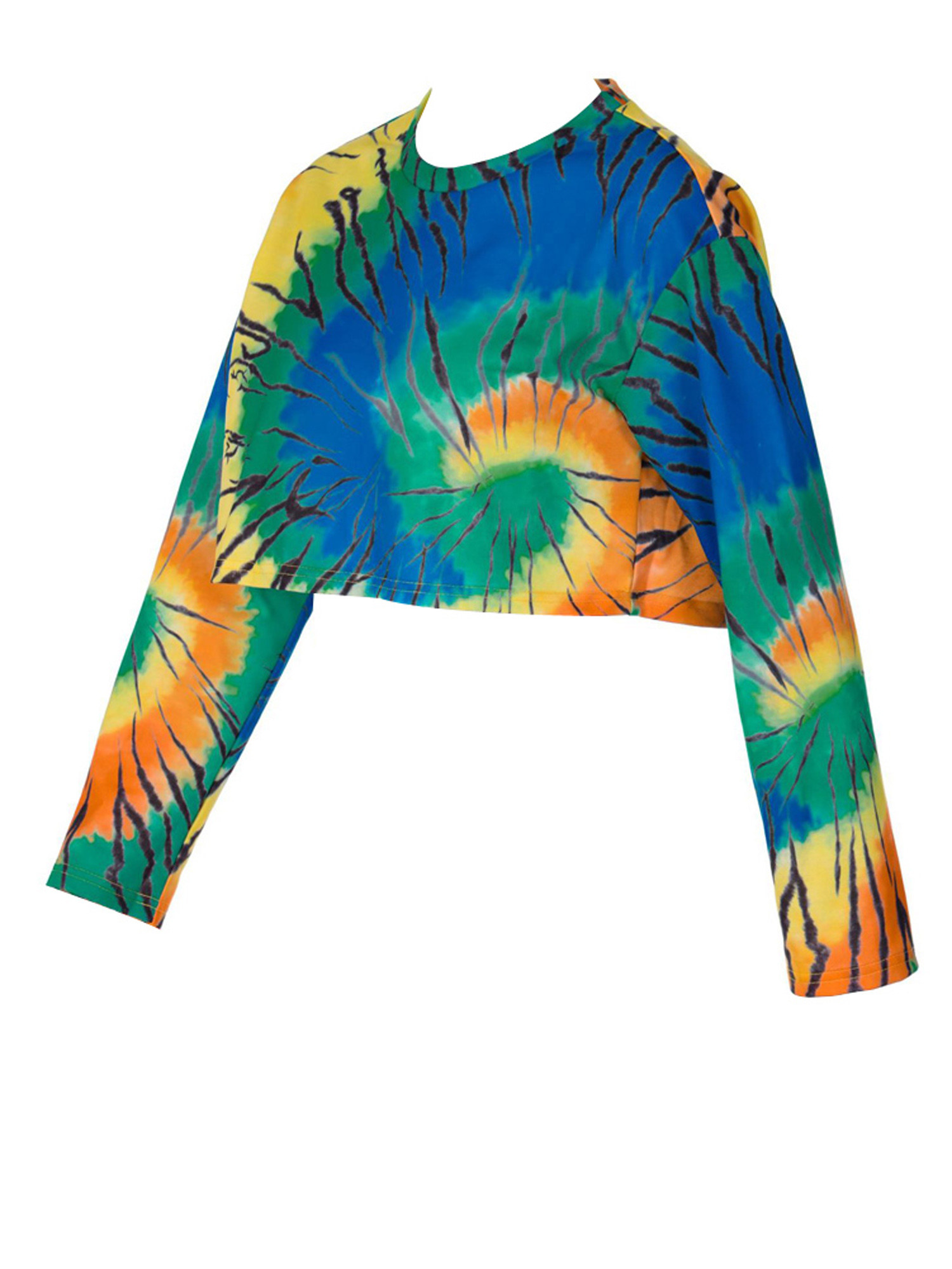 long sleeve tie dye crop top