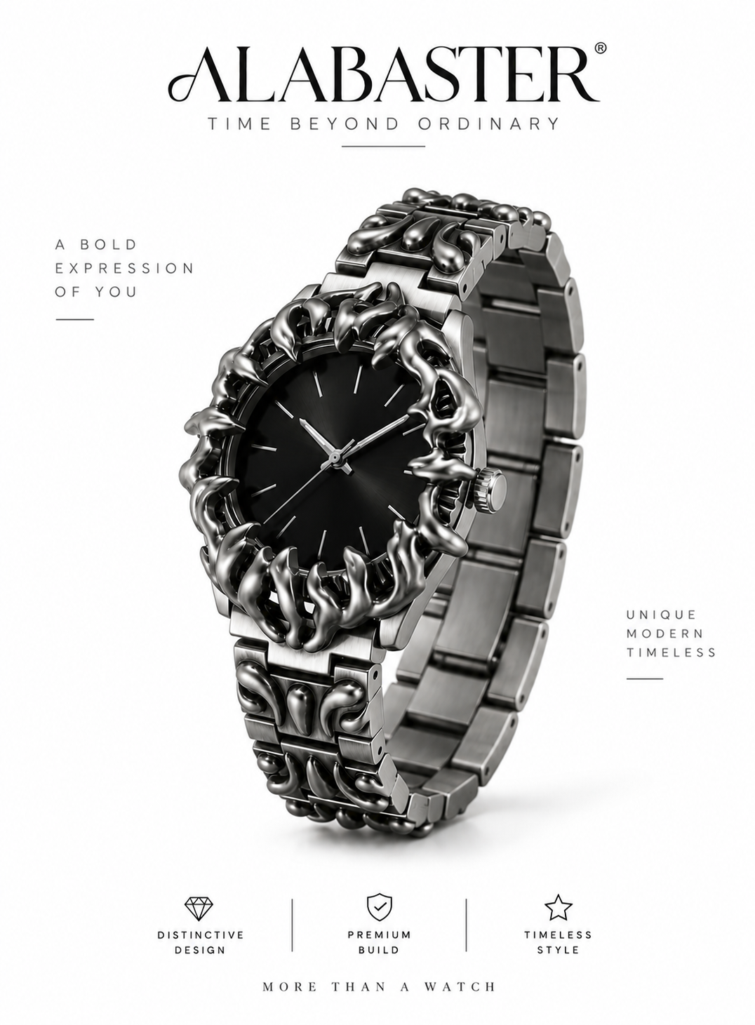 Classic Retro Claw Fire alabaster Style Y2K Hand Watches For Men European and American Watch Fashion Cool Alien design
