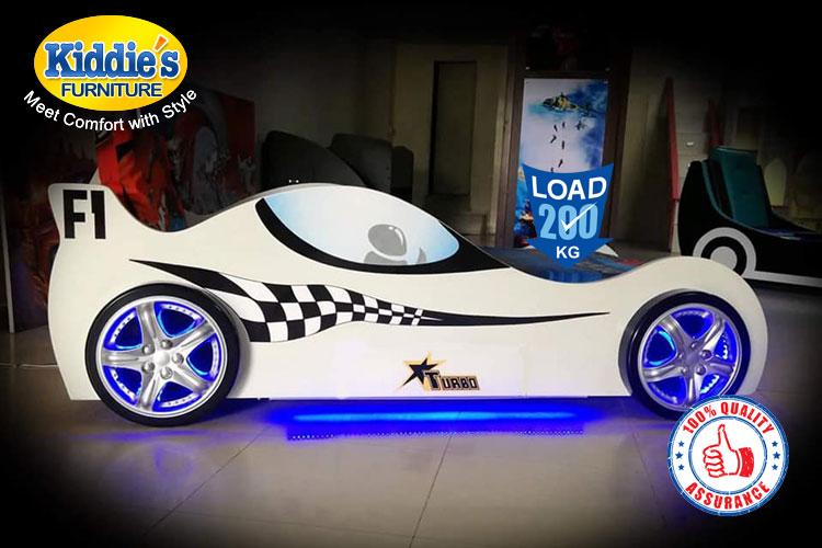 White Turbo Car Bed