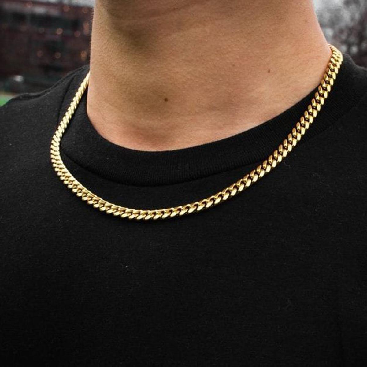 Silver/Black/Golden Stainless Steel 2022 Style Thin Cuban Chain For Men/Boys Neck