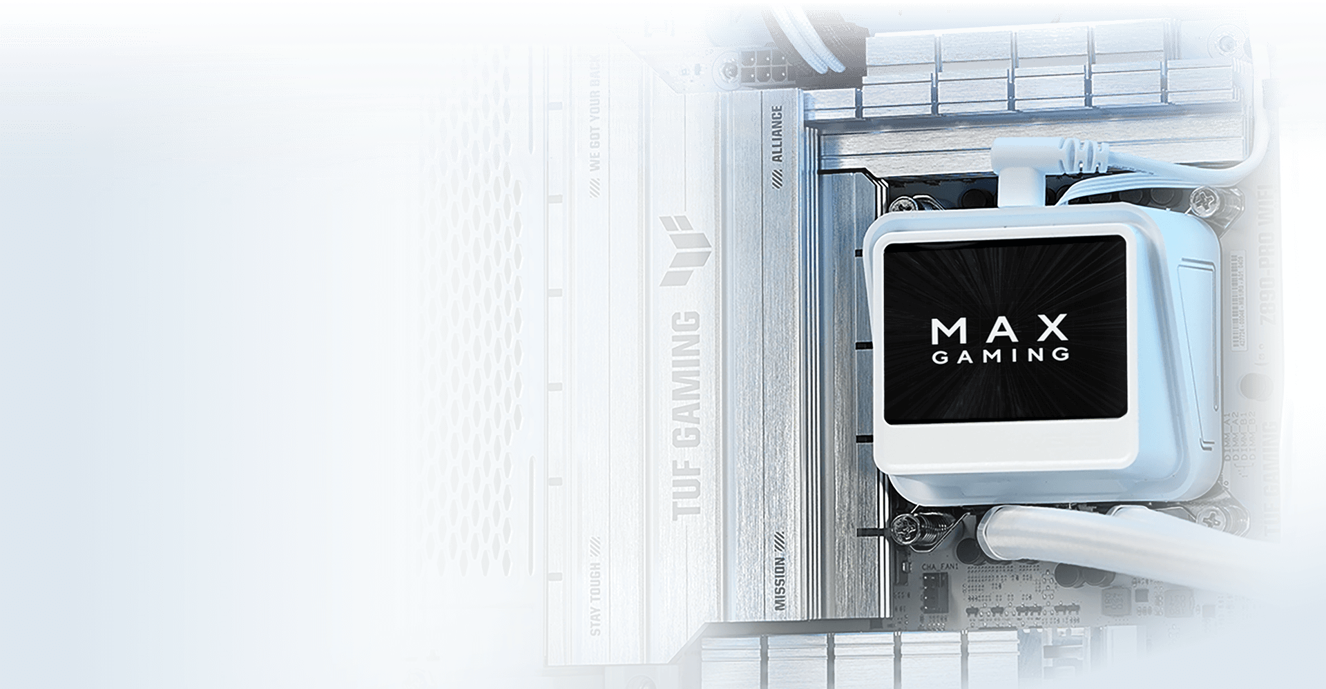 ASUS MAX Gaming LC 360 ARGB LCD White all-in-one CPU liquid Cooler with advanced cooling performance, vivid 2.4” IPS screen, pre-installed ARGB fans and Aura lighting 17 e57f3800f0ca069b5407af89dc1f77de