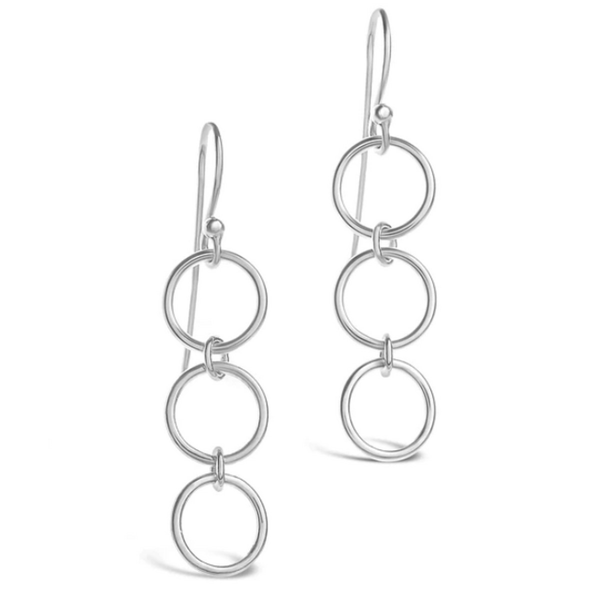 4 Loops Thick Chain Metallic Pendant Punk Golden Silver Plated Dangle Earrings Drop Earrings