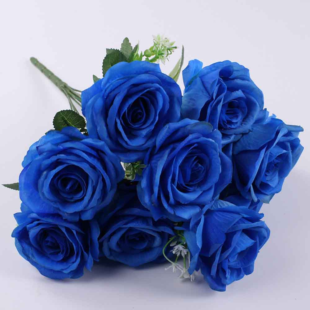 Artificial Blue Rose Flowers  Bunch décor home ornaments decorative for Home, Office, Garden And party Events