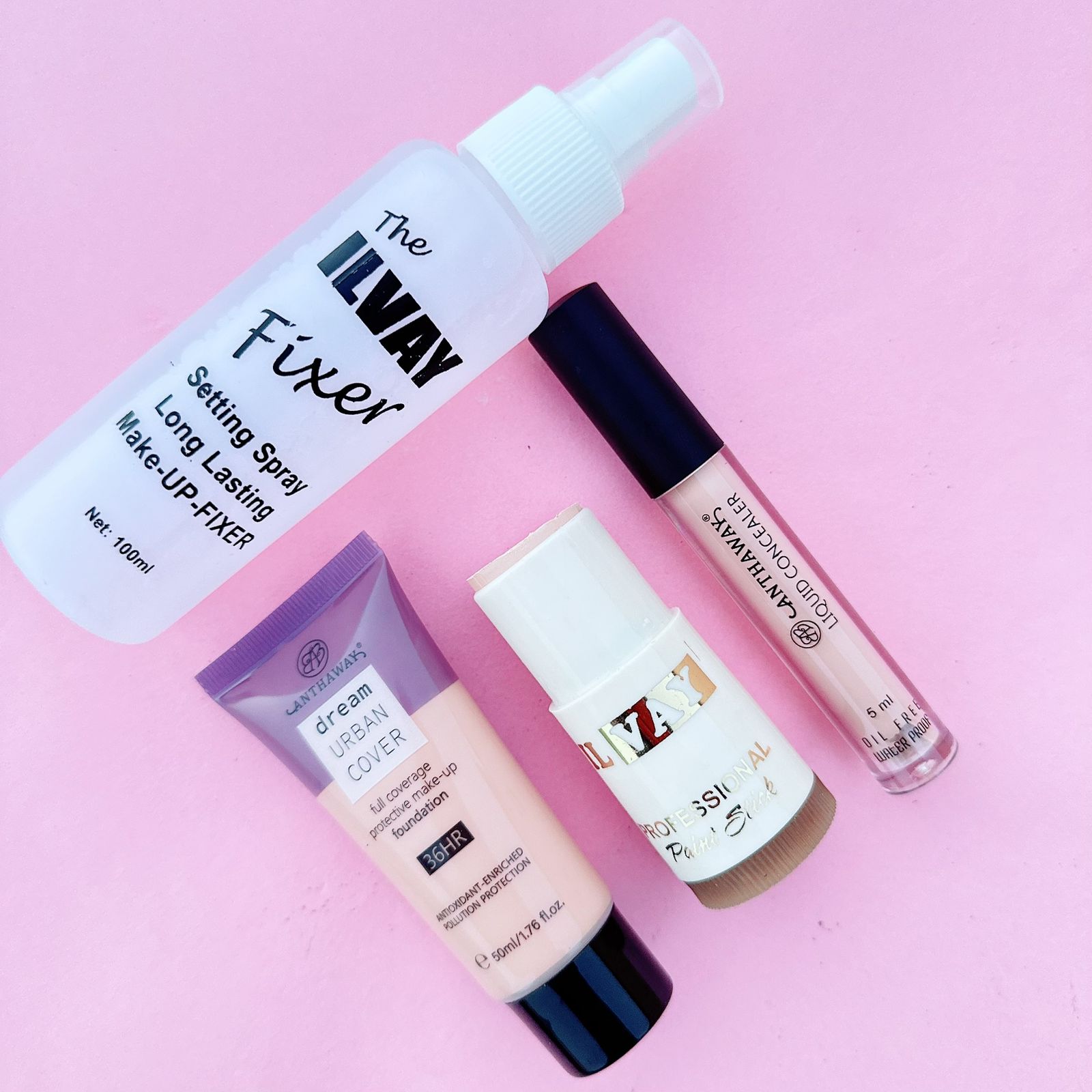 AnthaWay - Deal Of 04 - Makeup Fixer, Foundation Tube, Makeup Concealer & Foundation Stick