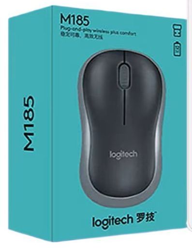 Logitech M185 Compact Wireless Gaming Mouse Comfortable High Definition Tracking USB Bluetooth Dongle for Laptop PC Computer Games Office Home & Work