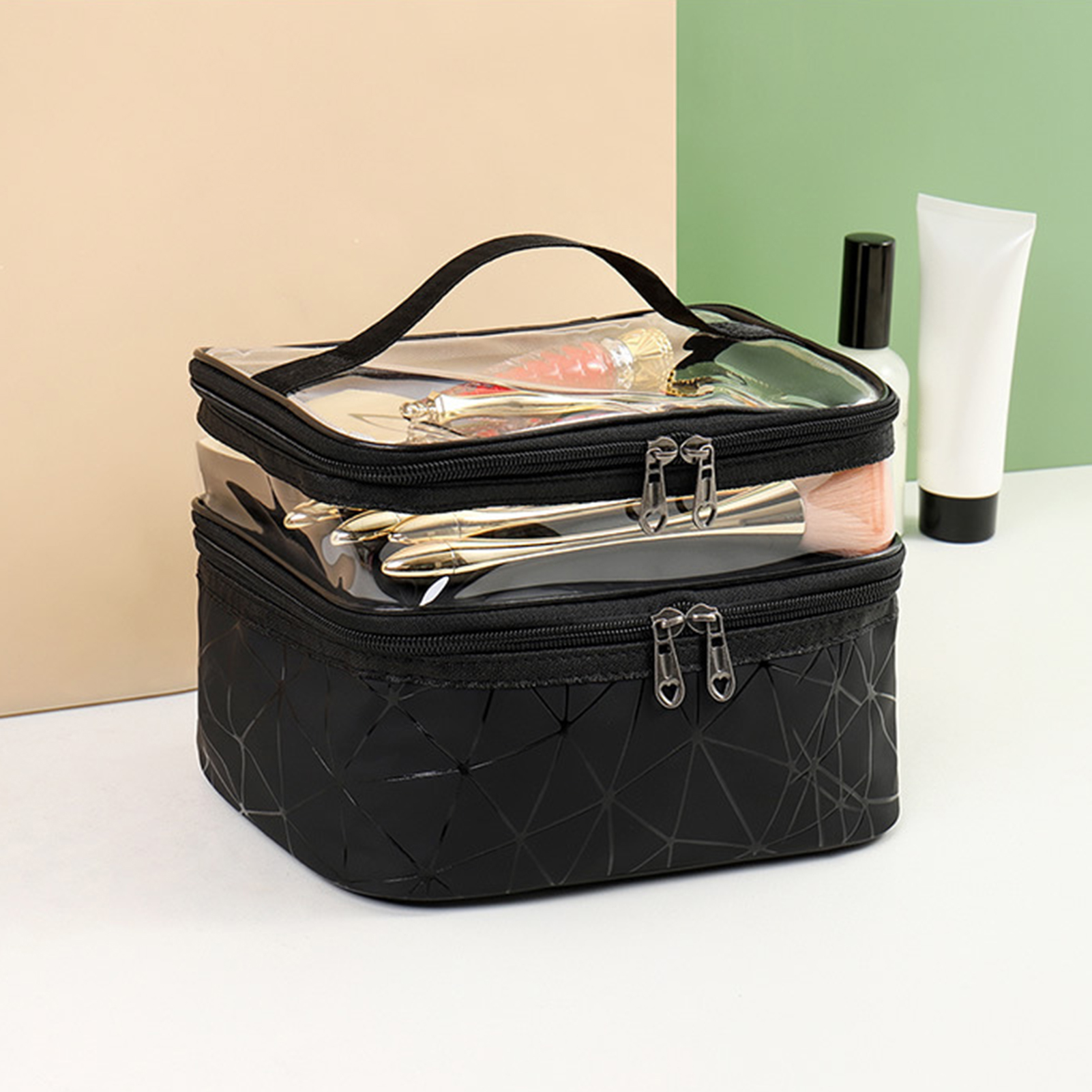 Makeup Bag Transparent Anti-Deformed Toiletries Organizer