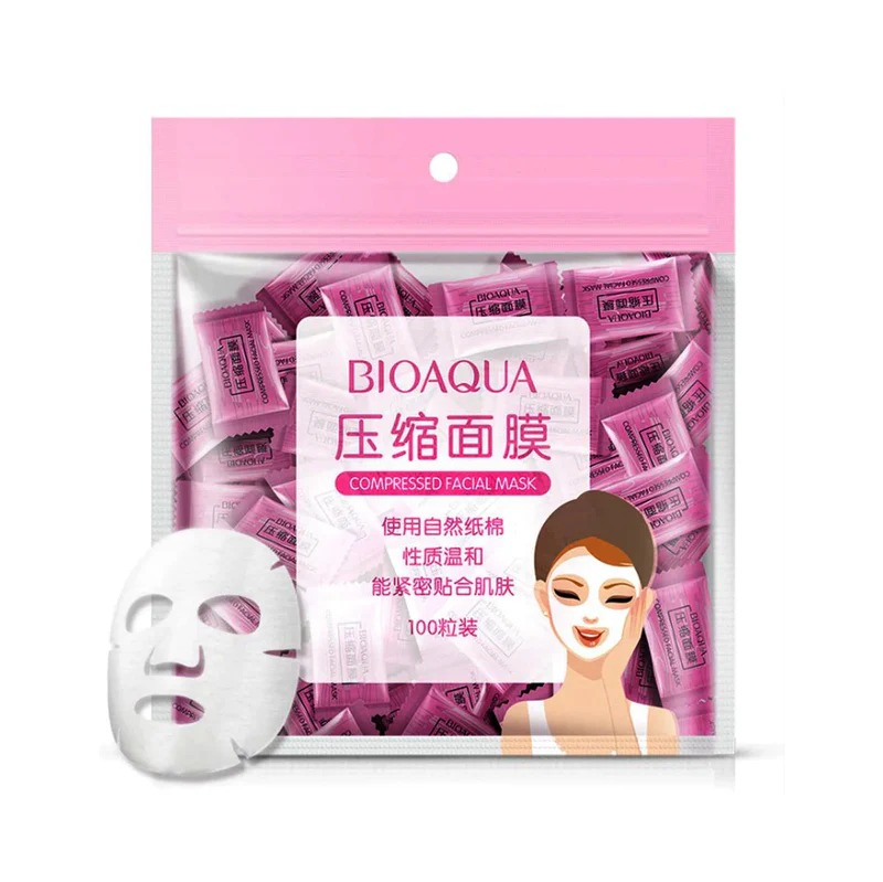 BIOAQUA Compressed Facial Tablet Face Sheet Mask 25/50/100Pcs price in Pakistan