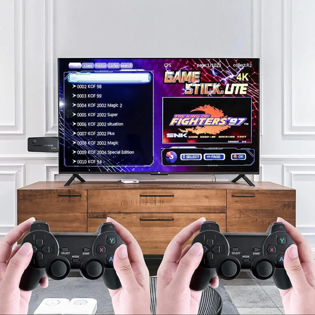 Video Game Controllers M8 64GB 10000 Retro Video Games 2.4Ghz 2 Player 4 Player Wireless Controllers Game Stick 4k Games