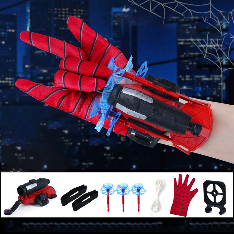 Spider web shooter- Spiderman Web -Shooter Toy Kids Plastic Spiderman Launcher Gloves Wrist Toys Set Gift For Kids Spider Web Shooting Game