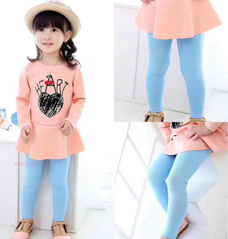 TF Clothing | Pack of 5 - Summer Cotton Jersey Tights for Baby Girls, Cotton Kids Skinny Leggings Pants Trousers for Kids