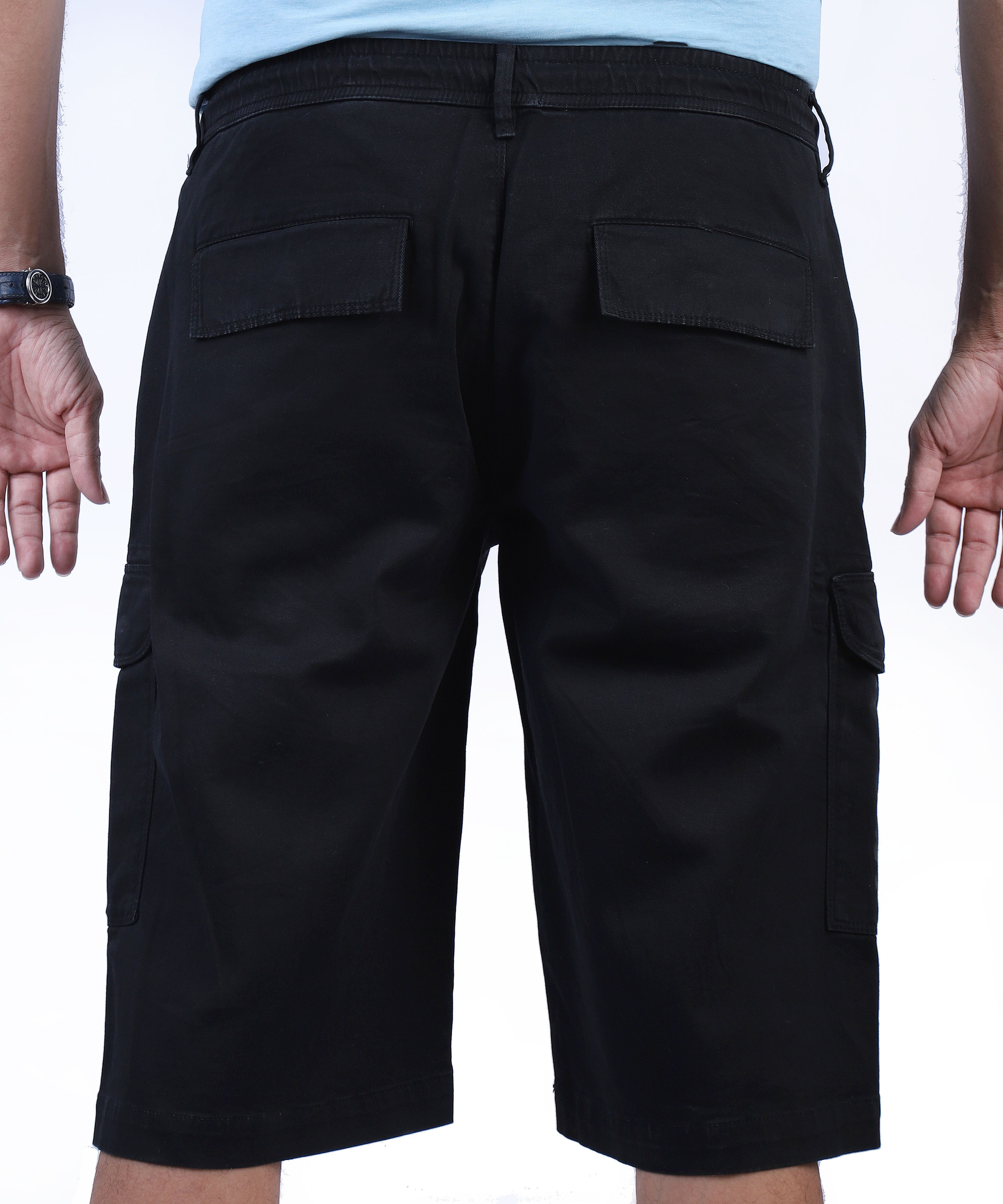 HashBack Elasticated Cargo Shorts For Men - Fashionable And Stylish Men's Summer Wear, Ideal For Wash-And-Wear